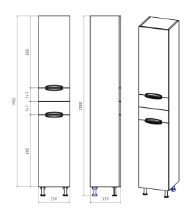 Напольный шкаф - пенал Misty Орхидея 35см правый белый